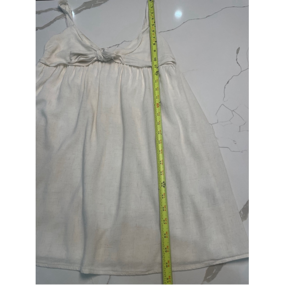 HYFVE Babydoll Dress Large Linen Blend Cream Minimalist Clean Girl Beachy - Picture 9 of 9